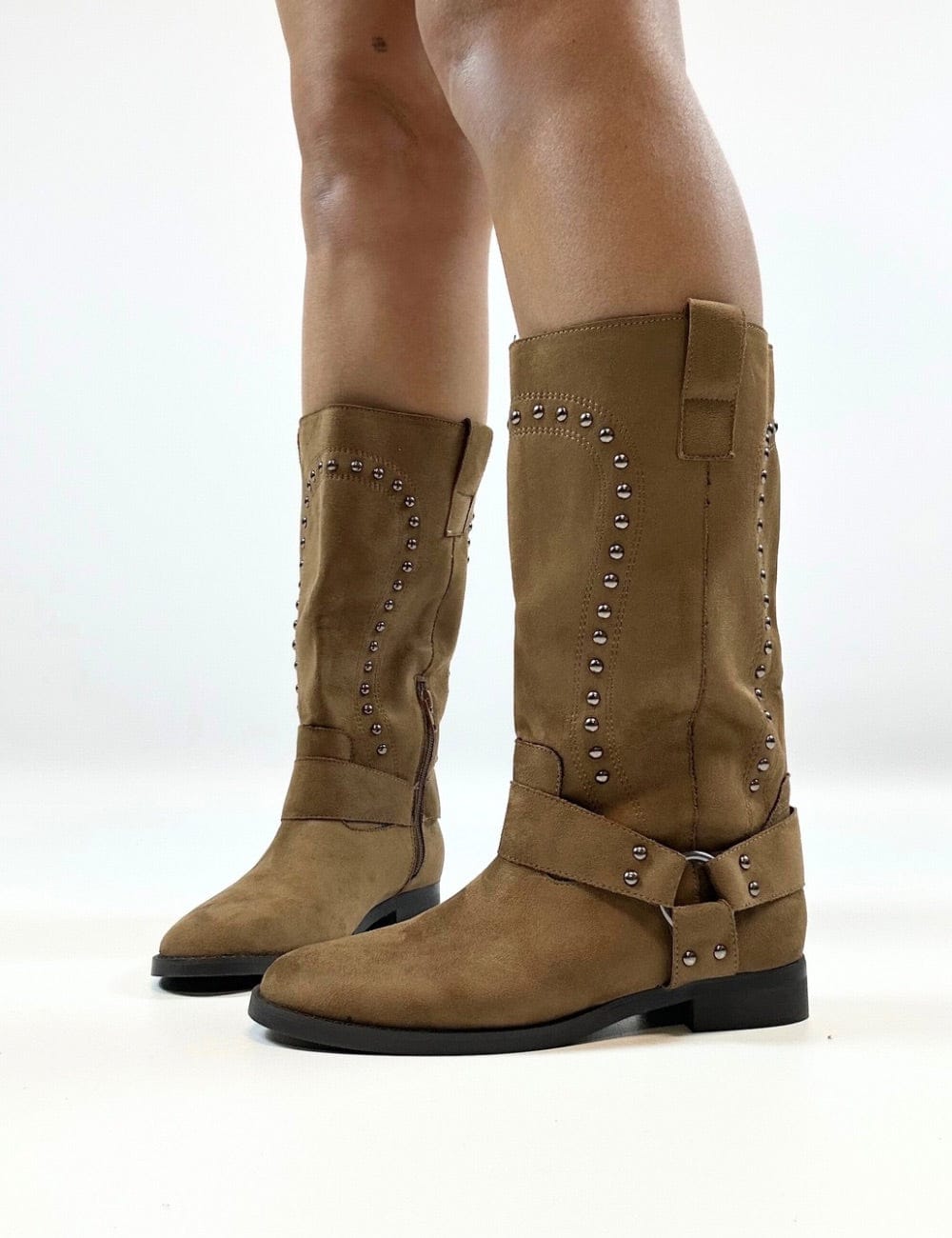 Stivale borchie scamosciato Jackie