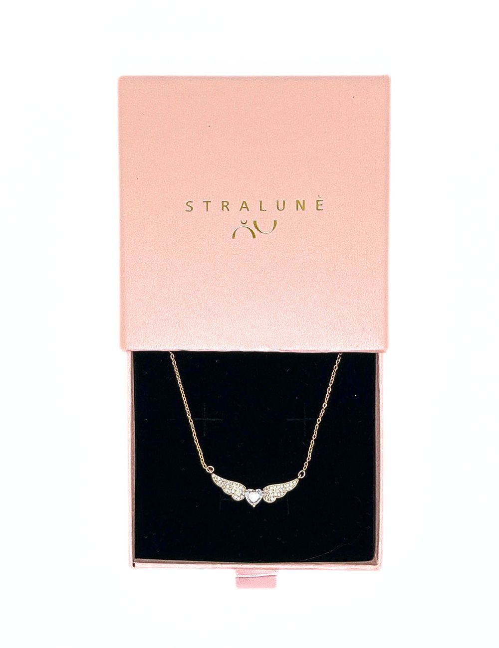 Collana cuore alato strass