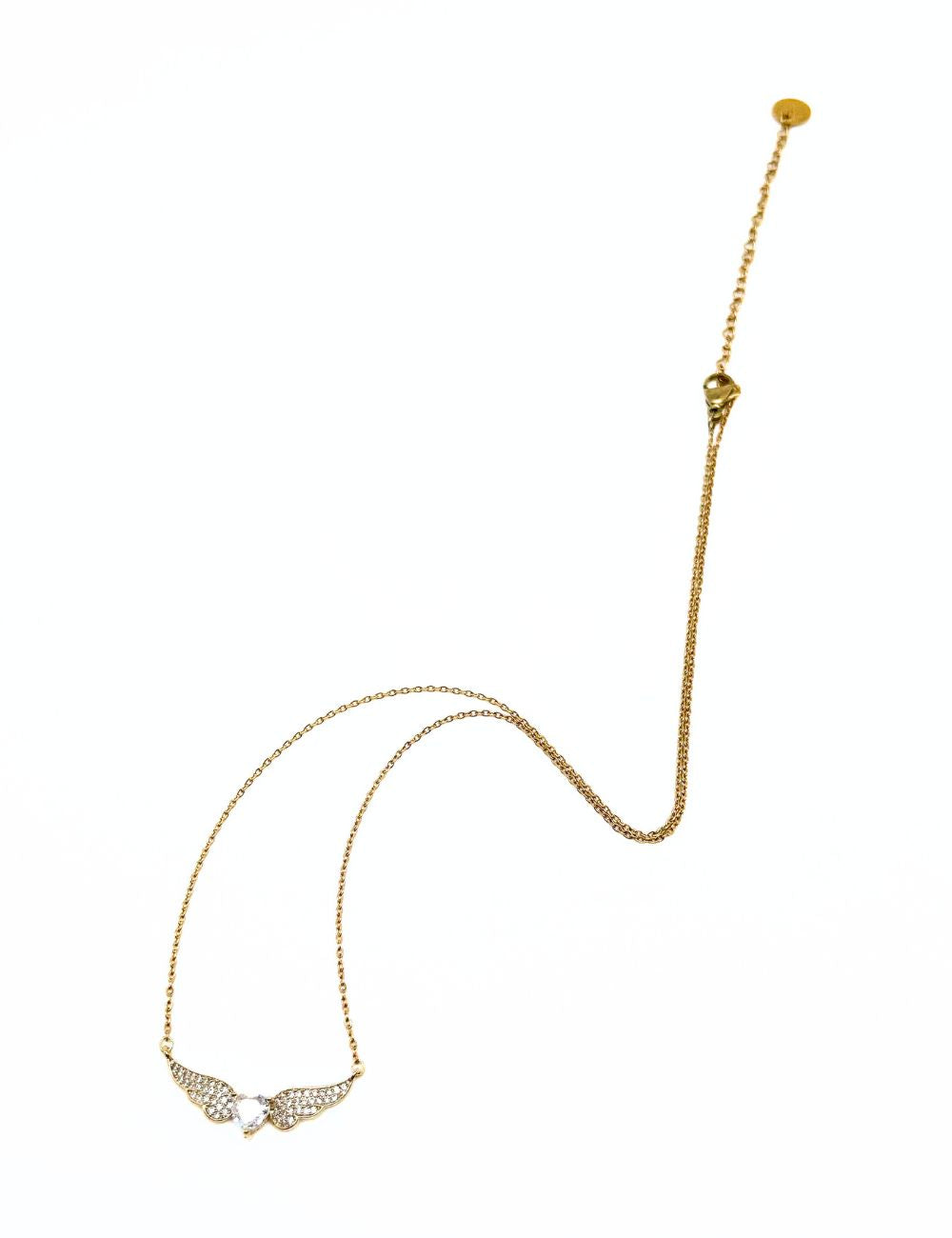 Collana cuore alato strass