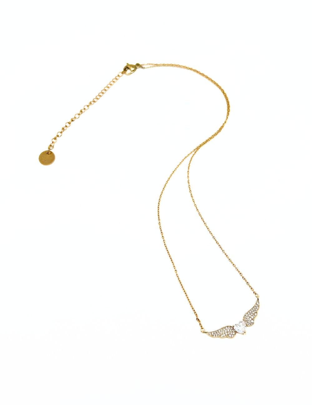 Collana cuore alato strass