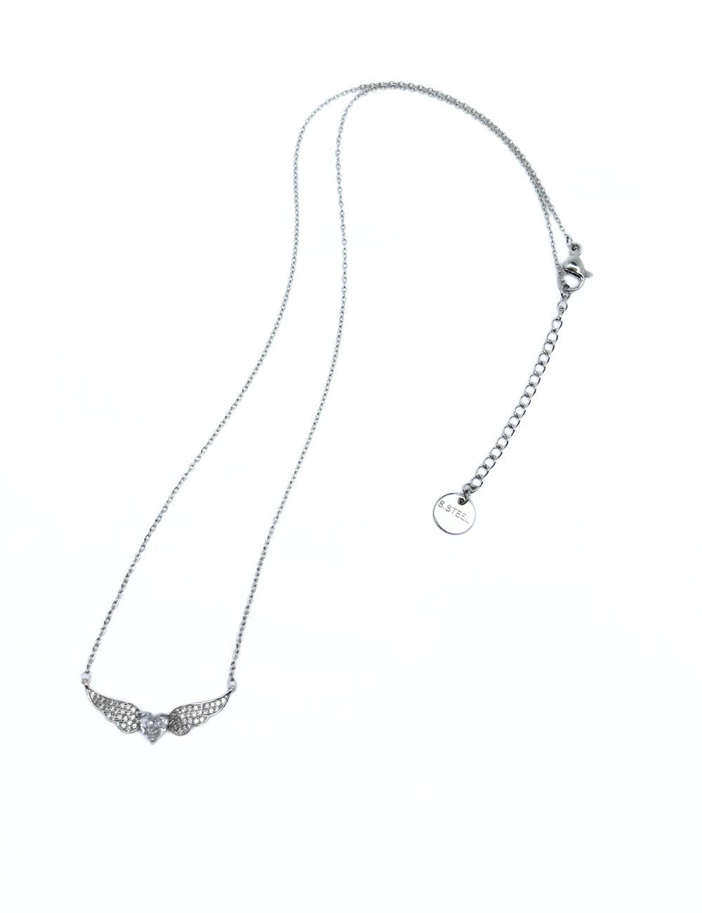 Collana cuore alato strass