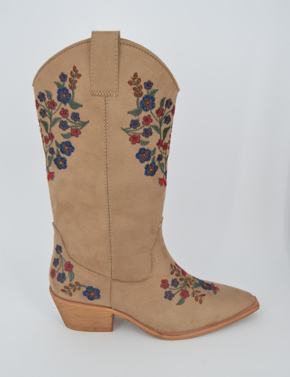 Texano con ricamo fiori Lucy