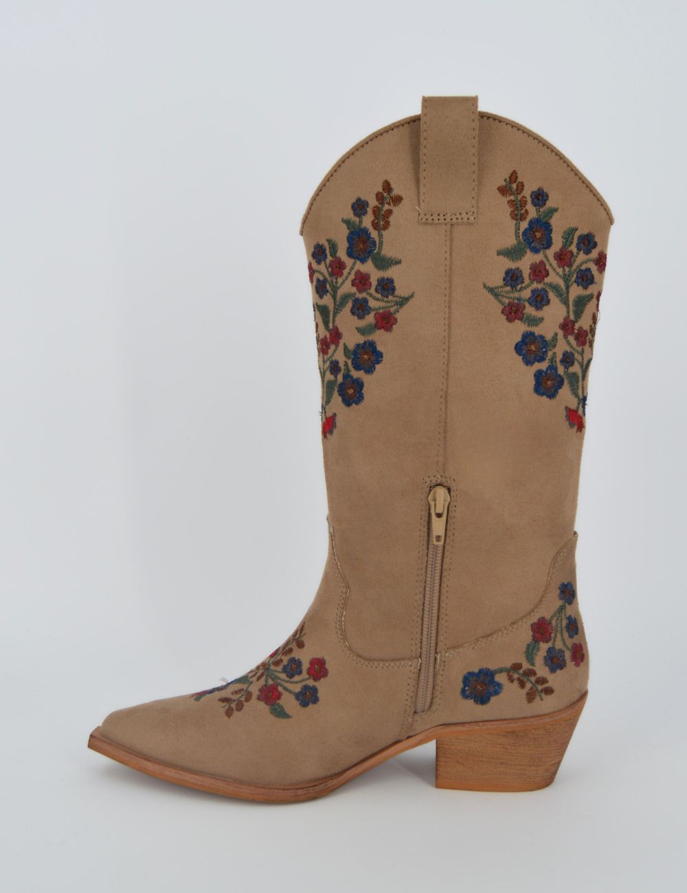 Texano con ricamo fiori Lucy