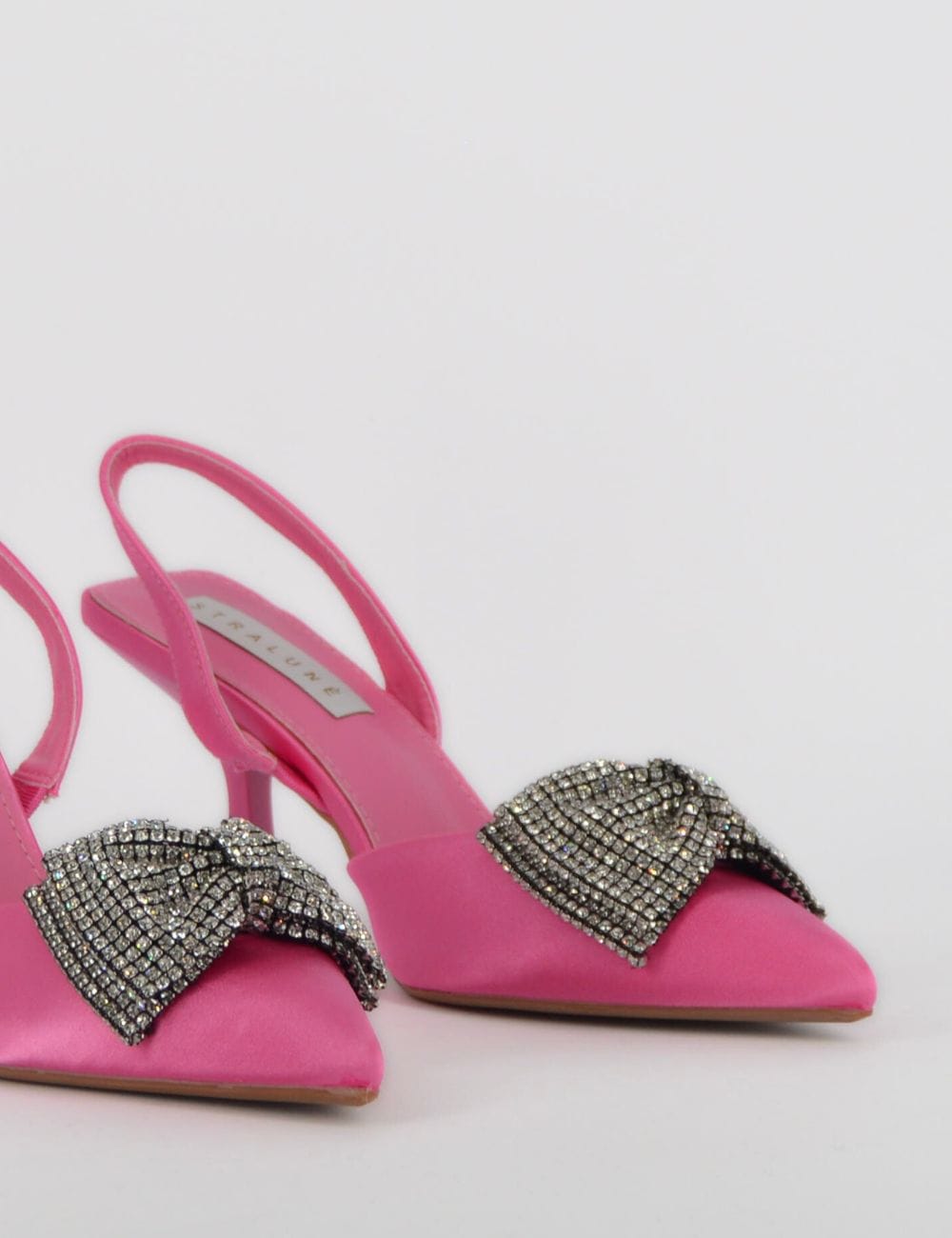 Slingback fiocco strass tacco Cristal