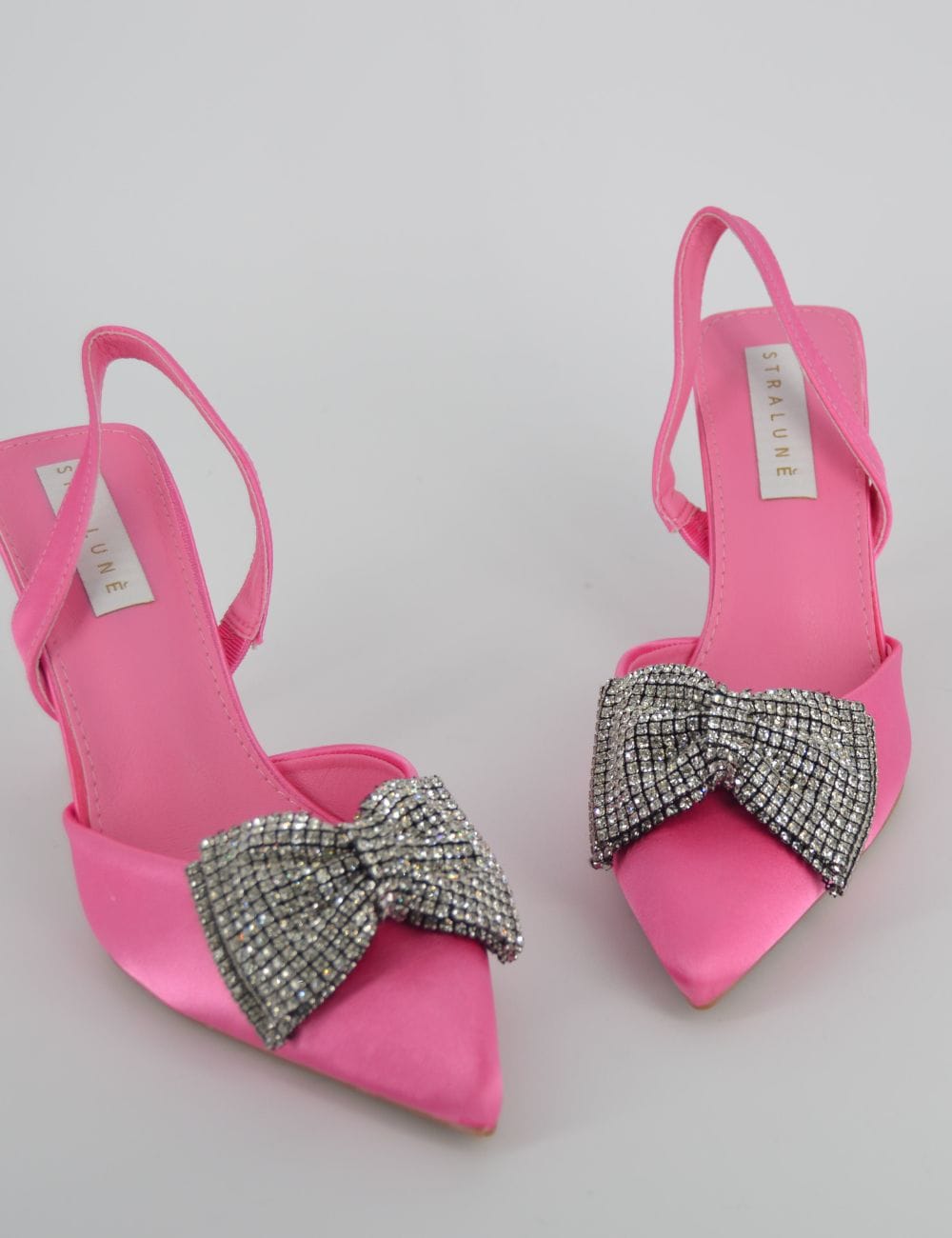 Slingback fiocco strass tacco Cristal