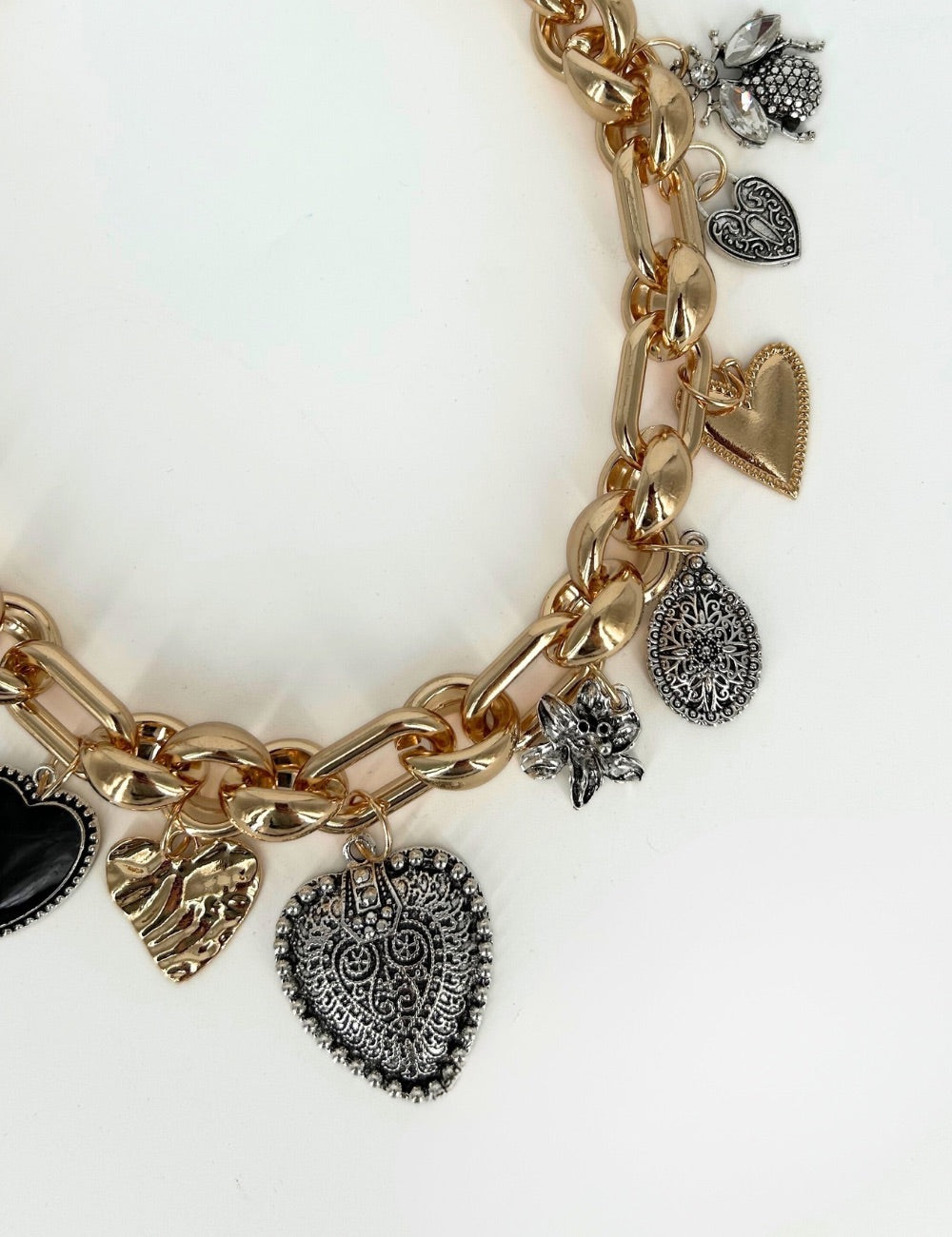 Collana catena oro con pendenti