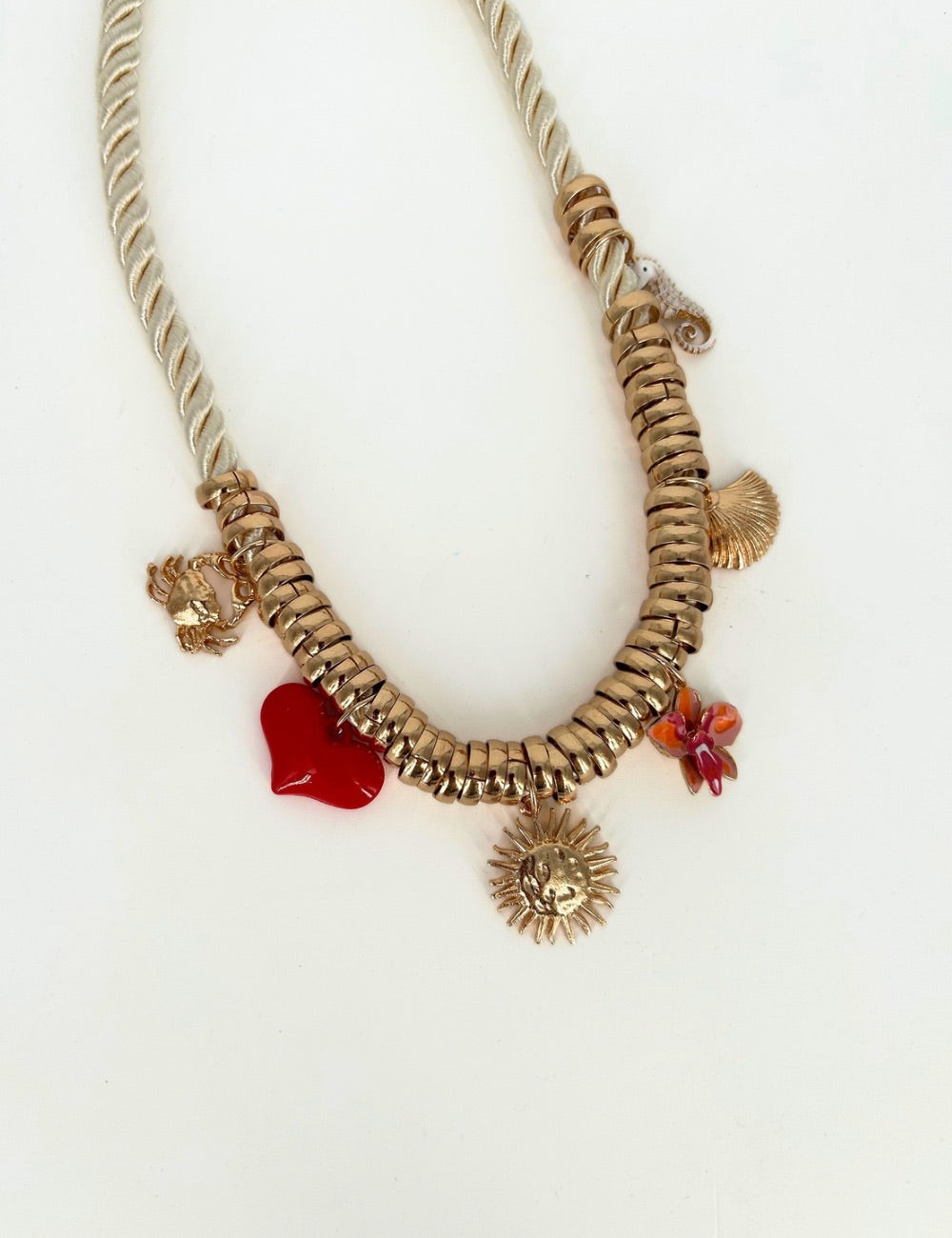 Collana corda con pendenti