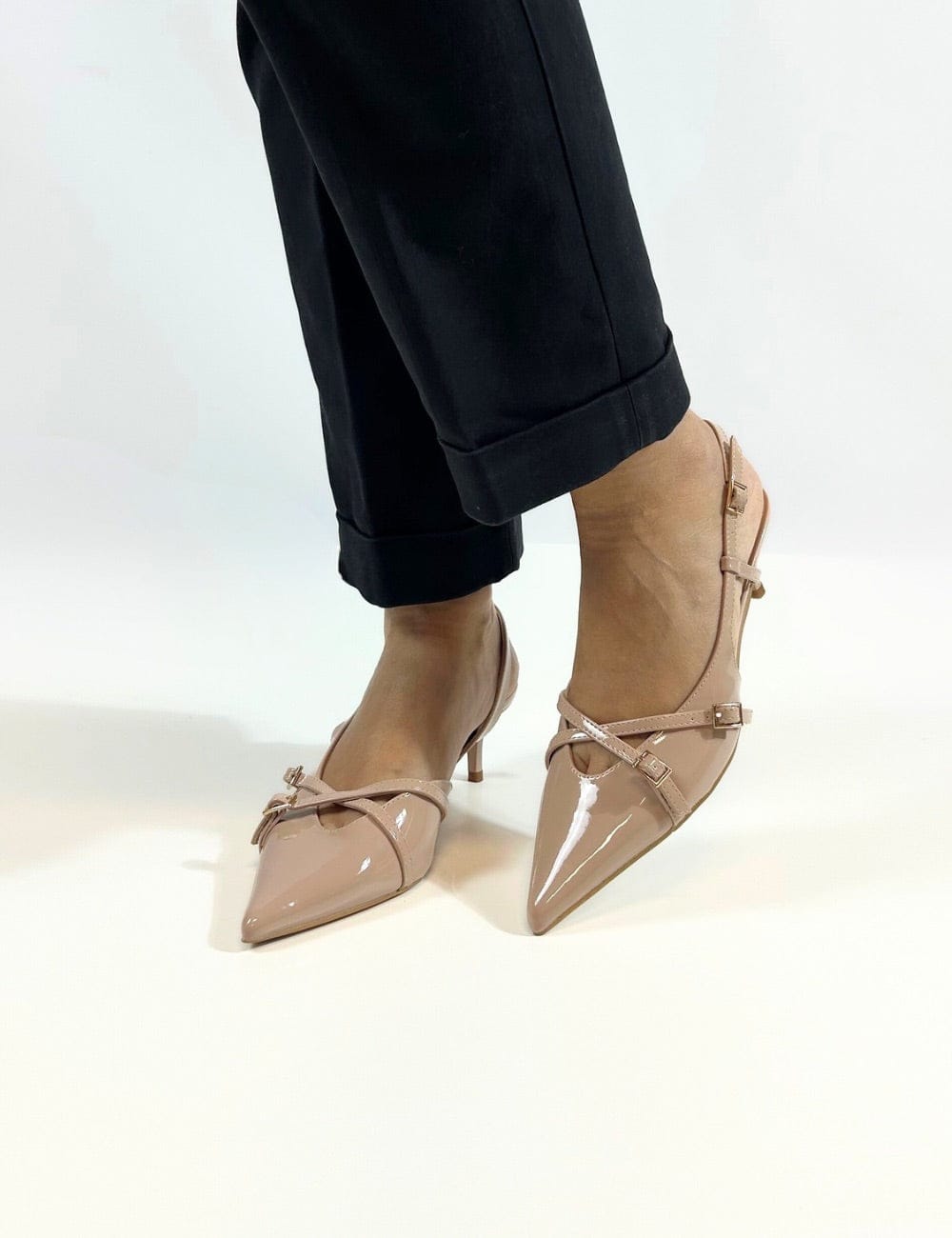 Slingback vernice tacco Clara
