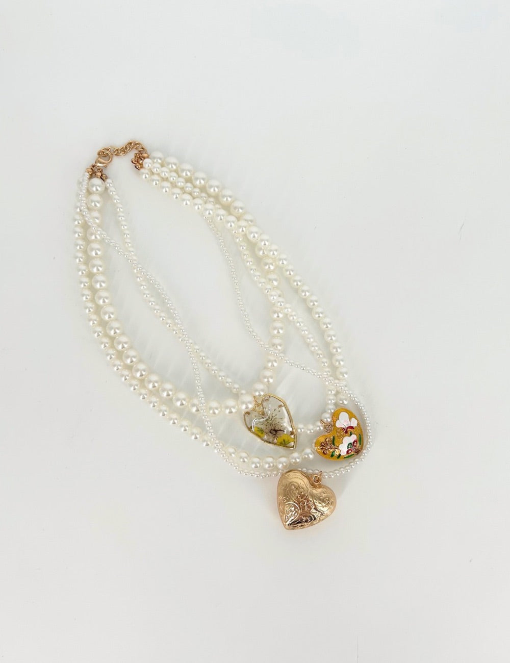 Collana perle con cuori